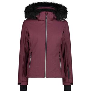 CMP - Dames ski jassen - Woman Jacket Zip Hood Softshell Burgundy voor Dames van Softshell - Maat M - Paars