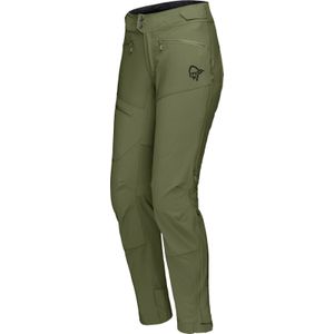 Norrona - Dames mountainbike kleding - Fjora Flex1 Pants W'S Loden Green voor Dames van Softshell - Maat M - Kaki