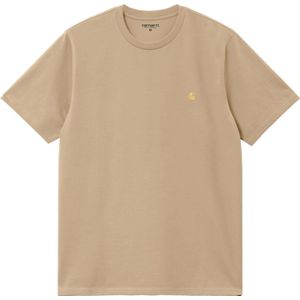 Carhartt - T-shirts - S/S Chase T-Shirt Sable / Gold voor Heren - Maat M - Beige