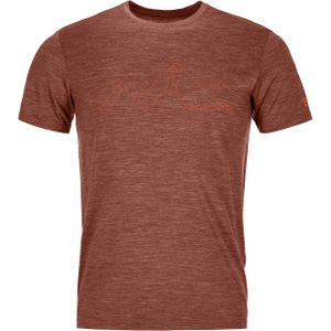 Ortovox - Toerskikleding - 150 Cool Mountain Face T-Shirt M Clay Orange Blend voor Heren van Wol - Maat M - Oranje