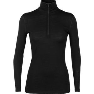 Icebreaker - Dames thermokleding - W Merino 200 Oasis LS Half Zip Black voor Dames van Wol - Maat M - Zwart