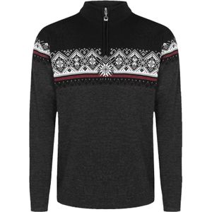 Dale of Norway - Truien - St.Moritz Sweater Dark Charcoal/Raspberry Black/ Off White voor Heren van Wol - Maat M - Grijs