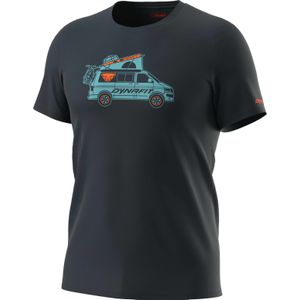 Dynafit - T-shirts - Graphic Cotton M SS Tee Blueberry Dynavan voor Heren van Katoen - Maat XL - Blauw