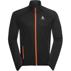 Odlo - Trail / Running kleding - Jacket Zeroweight Logic Black - Exuberant Orange voor Heren - Maat XL - Zwart