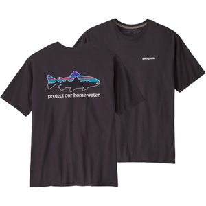Patagonia - T-shirts - M's Home Water Trout Organic T-Shirt Ink Black voor Heren van Katoen - Maat L - Zwart