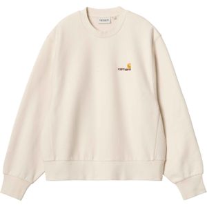 Carhartt - Dames sweatshirts en fleeces - W' American Script Sweat Moonbeam voor Dames - Maat L - Beige