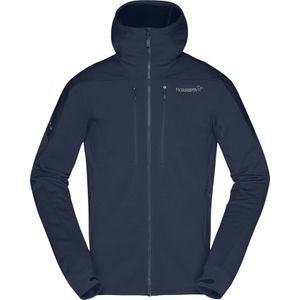 Norrona - Fleeces - Trollveggen Powerstretch Pro Zip Hood M Indigo Night voor Heren van Wol - Maat S - Marine blauw