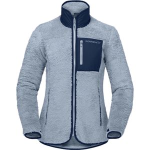 Norrona - Dames fleeces - NorrÃ¸na Warm3 Jacket W Blue Fog voor Dames van Gerecycled Polyester - Maat S - Blauw