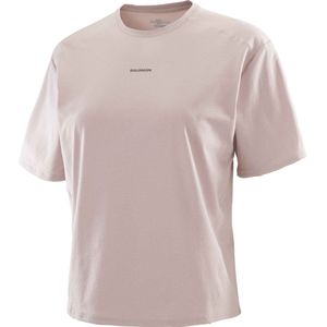 Salomon - Dames wandel- en bergkleding - Trackline SS Tee W Etherea voor Dames - Maat M - Beige