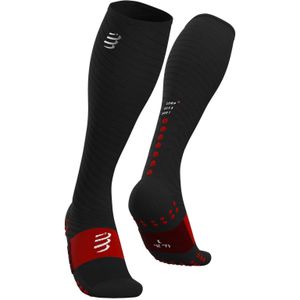Compressport - Trail / Running kleding - Full Socks Recovery Black voor Heren - Maat 30-38 cm - Zwart