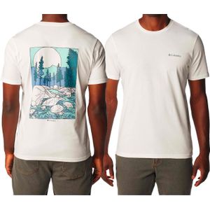 Columbia - T-shirts - Rapid Ridge Back Graphic White Rocky Road voor Heren van Katoen - Maat L - Wit