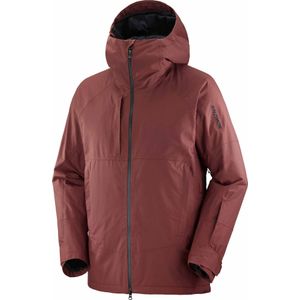 Salomon - Ski jassen - Transfer Puff Jacket M Rum Raisin voor Heren - Maat L - Bordeauxrood