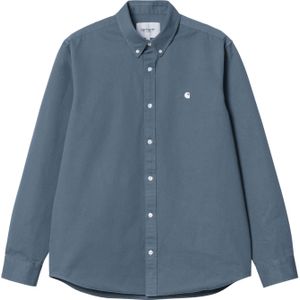 Carhartt - Blouses - L/S Madison Shirt Positano / Wax voor Heren van Katoen - Maat XL - Blauw