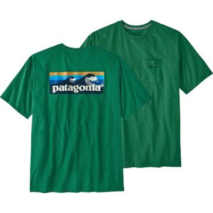 Patagonia - T-shirts - M's Boardshort Logo Pocket Responsibili-Tee Gather Green voor Heren van Katoen - Maat M - Groen