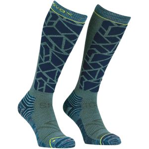 Ortovox - Toerskikleding - Ski Tour Comp Long Socks M Deep Ocean voor Heren van Wol - Maat 39-41 - Blauw