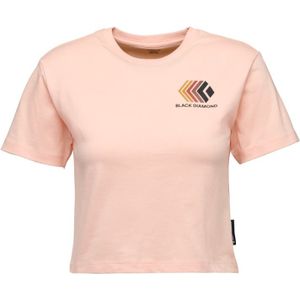 Black Diamond - Dames t-shirts - W Faded Crop SS Tee Alpine Sunrise voor Dames van Katoen - Maat XS - Roze