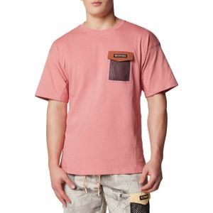 Columbia - T-shirts - Painted Peak Knit SS Top Pink Agave Auburn voor Heren van Katoen - Maat M - Roze