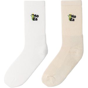 MoEa - Sokken - Corn Socks White Beige voor Heren van Katoen - Maat 36-40 - Wit