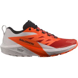 Salomon - Trailschoenen - Sense Ride 5 Lunar Rock/Shocking Orange/Fiery Red voor Heren - Maat 8,5 UK - Beige