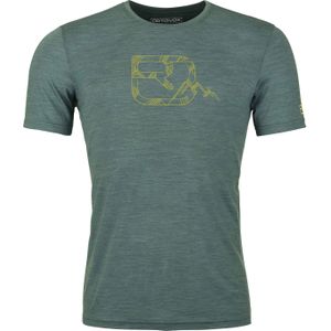 Ortovox - Wandel- en bergsportkleding - 120 Cool Tec Mtn Logo T-shirt M Dark Pacific Blend voor Heren - Maat L - Groen