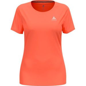 Odlo - Dames wandel- en bergkleding - F-Dry T-Shirt Crew Neck SS Living Coral voor Dames - Maat S - Oranje