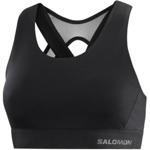 Salomon - Dames wandel- en bergkleding - Cross Run Bra W Deep Black voor Dames - Maat XS - Zwart