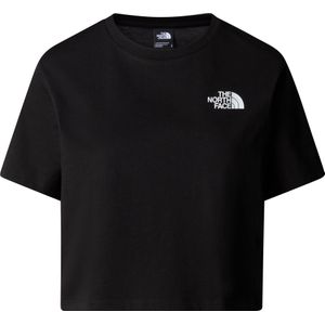 The North Face - Dames t-shirts - W Simple Dome Cropped Slim Tee TNF Black voor Dames van Katoen - Maat S - Zwart