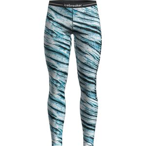 Icebreaker - Thermokleding - M Merino 200 Oasis Leggings POW AOP Snow Aop voor Heren van Wol - Maat L - Grijs