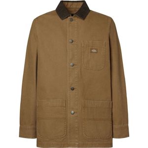 Dickies - Jassen - Duck Lined Chore Jacket Stone Washed Brown Duck voor Heren - Maat L - Bruin