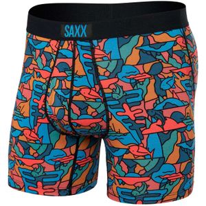 Saxx Underwear - Boxers en slips - Ultra Super Soft Boxer Brief Fly Over The River Multi voor Heren - Maat M - Blauw