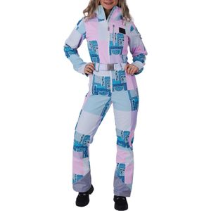 OOSC - Dames skipakken - Patchwork Women's Ski Suit voor Dames - Maat M - Paars