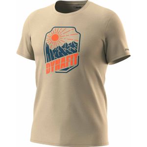 Dynafit - T-shirts - Graphic Cotton M SS Tee Rock Khaki Badge voor Heren van Katoen - Maat M - Beige