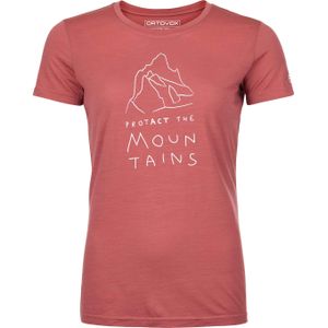 Ortovox - Dames toerskikleding - 150 Cool Mtn Protector T-shirt W Wild Rose voor Dames - Maat S - Roze