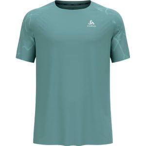 Odlo - Trail / Running kleding - Essential Print T-Shirt Crew Neck SS Arctic voor Heren van Gerecycled Polyester - Maat L - Groen