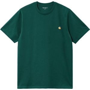 Carhartt - T-shirts - S/S Chase T-Shirt Chervil / Gold voor Heren - Maat M - Groen