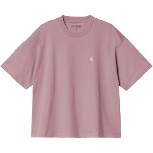 Carhartt - Dames t-shirts - W' S/S Chester T-Shirt Hortensia voor Dames van Katoen - Maat M - Paars