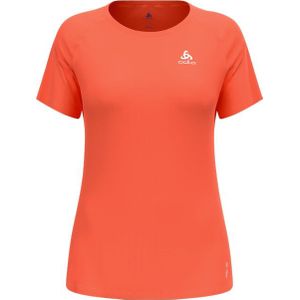 Odlo - Trail / Running dameskleding - Essential Chill-Tec T-Shirt Crew Neck SS Living Coral voor Dames - Maat S - Oranje