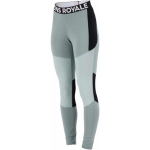 Mons Royale - Dames thermokleding - W Olympus Legging Glacier Dew Black  voor Dames van Wol - Maat S - Blauw