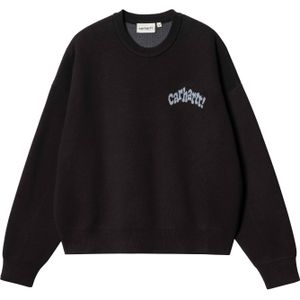 Carhartt - Dames sweatshirts en fleeces - W' Amour Sweater Black / Misty Sky voor Dames van Katoen - Maat L - Zwart