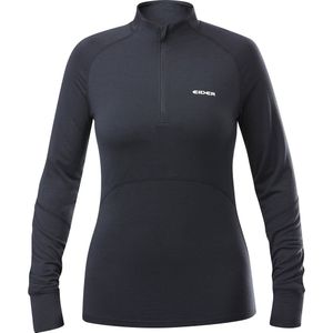 Eider - Dames thermokleding - W Sarenne Merino Half Zip Black voor Dames van Wol - Maat L - Zwart