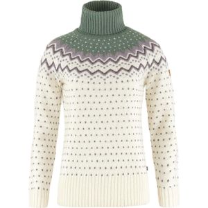 Fjall Raven - Dames truien - Ã–vik Knit Roller Neck W Chalk White Patina Green voor Dames van Wol - Maat L - Wit