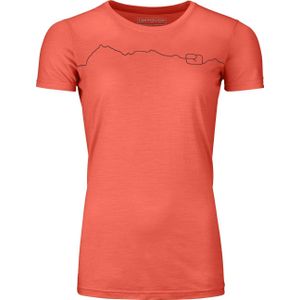 Ortovox - Dames toerskikleding - 150 Cool Mountain T-Shirt W Coral voor Dames van Wol - Maat M - Oranje