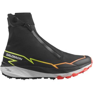 Salomon - Trailschoenen - Winter Cross Spike Black/Fiery Coral/Safety Yellow voor Unisex van Wol - Maat 9,5 UK - Zwart