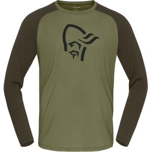 Norrona - Wandel- en bergsportkleding - Femund Pureull Long Sleeve M'S Loden Green voor Heren van Wol - Maat XL - Kaki