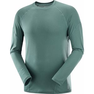 Salomon - Trail / Running kleding - Cross Run LS Tee M North Atlantic voor Heren - Maat XL - Groen