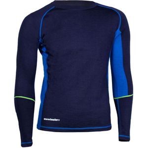 Snowleader - Thermokleding - Men's Merino Top voor Heren van Wol - Maat S - Marine blauw