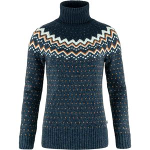 Fjall Raven - Dames truien - Ã–vik Knit Roller Neck W Navy-Dark Navy voor Dames van Wol - Maat S - Marine blauw