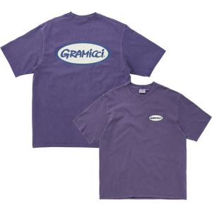 Gramicci - T-shirts - Gramicci Oval Tee Purple Pigment voor Heren van Katoen - Maat M - Paars