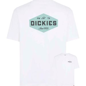 Dickies - T-shirts - Dickies Emblem Tee SS White voor Heren van Katoen - Maat M - Wit