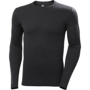 Helly-Hansen - Thermokleding - Lifa Merino Midweight Crew Black voor Heren van Wol - Maat S - Zwart